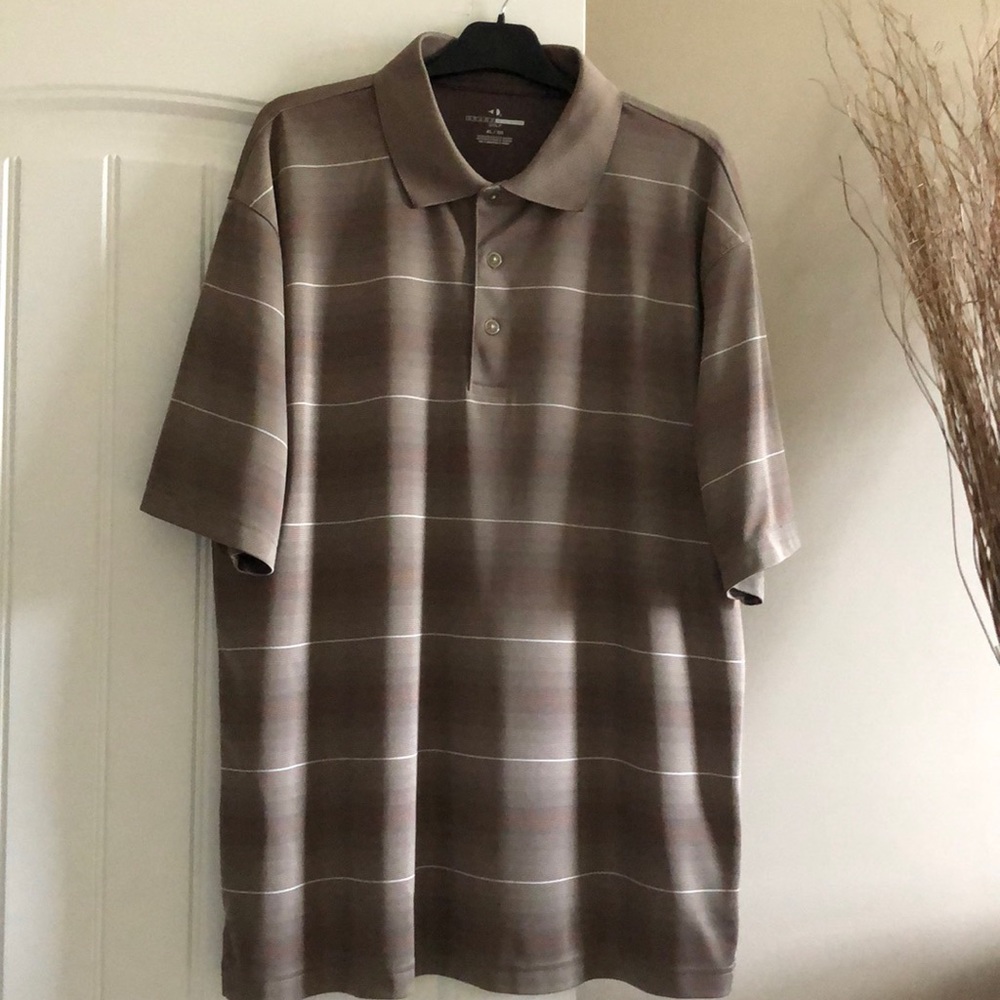 Men's Grand Slam Golf Shirt - Olive Striped